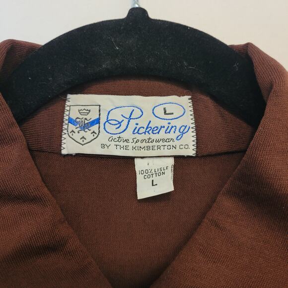 Vintage Pickering Harbour Town Golf Links Brown Polo Shirt Mens Large Embroidery - Picture 4 of 7